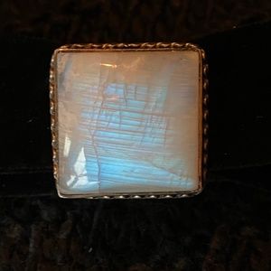 Square Moonstone Silver Ring